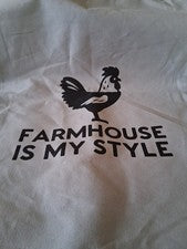 Nueva bolsa de almacenamiento "Farmhouse Is My Style" con cordón-Lt. Peso lona-19 x 14