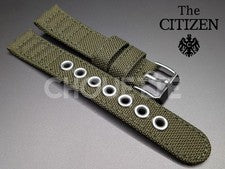 Correa de reloj Citizen de lona verde de 18 mm OEM para BM8180-03E, E101-S006597 con PINES