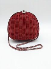 PATRICIA NASH Melfi Mimbre Almeja Mujer Bolso de Hombro Clutch en Rojo (Tiene Defecto)