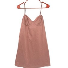 Vestido sin mangas de satén rosa talla S Wild Fable para mujer