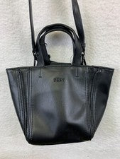 Bolso Bandolera DKNY Zeya NS para Mujer Cuero Negro Dorado Herrajes Nuevo con Etiquetas