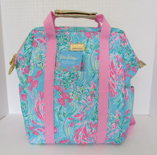 Mochila aislada Lilly Pulitzer bolsa refrigeradora Best Fishes rosa convertible nueva con etiquetas