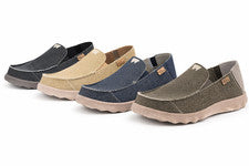 Sofá retroceso clásico para hombre de lona mocasines sin cordones zapatos informales ligeros
