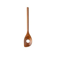 Cuchara de cocina de madera de acacia con diseño de esquina ranurada para sartenes antiadherentes de 30 cm