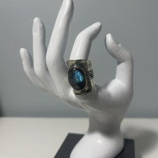 Anillo de piedras preciosas de plata esterlina Passage To Israel 12 gramos nuevo en caja
