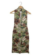 Vestido de verano mujer FashionTV talla 34 estampado floral tropical verde marrón