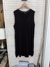 Vestido negro sin mangas con dobladillo roseta 3X Design History para mujer nuevo sin etiquetas