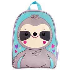 Happy Sloth Mochila Niños Niños Niños Niñas Bolso Escolar Mochila Corazones Púrpura
