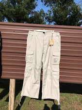 Pantalones BRANDIT Pure Vintage Blanco 4xl Cordón Piernas Pantalones Carga Appx 42/38