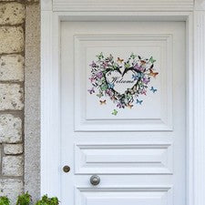 Nuevo Pegatina Artesanía Decoración Guirnalda Corazón Hogar Artes PVC Bienvenido