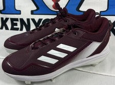 Botines de béisbol Adidas Icon 7 de metal para hombre talla 12,5 rojo borgoña blanco FZ1555 NUEVOS