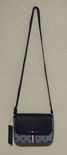Bolso Bandolera Tommy Hilfiger Para Mujer Azul/Blanco Logo Cierre a Presión Ajustable Nuevo