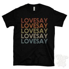 CAMISETA ESTILO RETRO REPETIDO LOVESAY Hombre y Mujer Novedad Genial Nombre Regalo