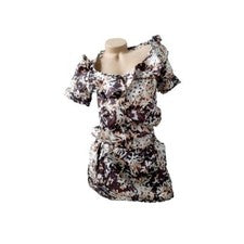 Vestido blusa estampado de tela ligera de algodón talla 34 XS 3 Suisses...