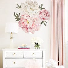 Pegatinas de pared rosa peonía flor flor salón dormitorio hogar decoración arte