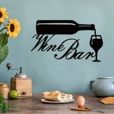 Bar de vinos metal arte de pared decoración colgante de pared para hogar cocina sala de estar