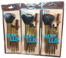 Juego de 5 brochas de maquillaje Beauty 360 asas de aspecto de madera Superlux 3x