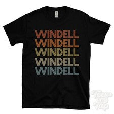 CAMISETA WINDELL ESTILO RETRO REPETIDO Hombre y Mujer Novedad Genial Nombre Regalo