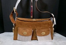 Bolso Coach Haversack Bleeker Turnlock Marrón Gamuza Latón/Marrón Cálido Nuevo