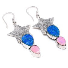 Pendiente de joyería de plata esterlina 925 hecho a mano con piedras preciosa...
