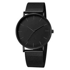 Reloj pulsera informal de malla de acero inoxidable minimalista moderno para hombre