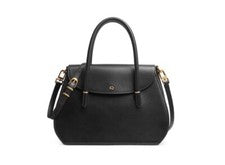 Donna Karan NY Bellerose Cuero Mujer Cartera Grande Bandolera + Bolso Polvo NEGRO ~