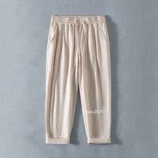 Nuevo Estilo Chino Para Hombres Lino Informal Pantalones al Tobillo Pantalones Rectos Primavera Delgados Talla