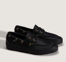ZAPATILLAS HOMBRE VANS 2 OJALES BARCO NEGRAS 2026 CUERO VN000Z11CJK