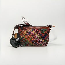Bolso Bandolera AmeriLeather Stella Para Mujer Cuero Tejido - con Monedero Verde
