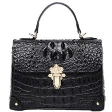 Nuevos bolsos de hombro de fiesta/cóctel de cuero de vaca con tapa de cocodrilo en relieve para mujer