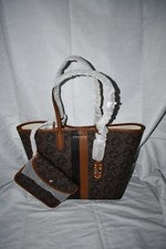 Bolso de Mano MICHAEL Kors en Eslabón de Cadena en Marrón/Equipaje #30H3GZAT7B NUEVO CON ETIQUETAS