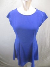 NUEVO CON ETIQUETAS TOBI Talla S Mujer Azul Manga Gorra Espalda Abierta Corbata Línea A Elegante Vestido Corto 543