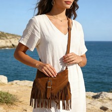 Bolso Bandolera Retro Moda Para Mujer Borla Hombro Hippie con Bolsos con Flecos