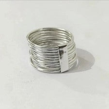 Anillo de plata esterlina 925 sólido diseño único diez mezcla banda anillo hecho a mano todos los tamaños