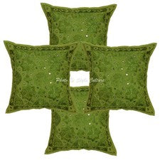 Fundas de cojín decorativas de algodón bordado espejo hogar funda de almohada