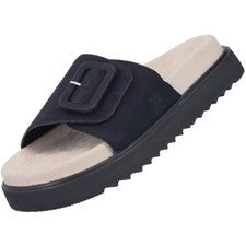 Sandalia mujer Rieker negra V5650-00 plataforma confort zueco