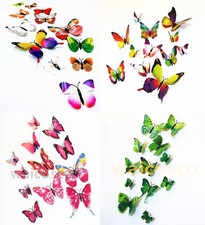 12 calcomanías de pared 3D mariposa pegatinas imán decoración del hogar arte hágalo usted mismo