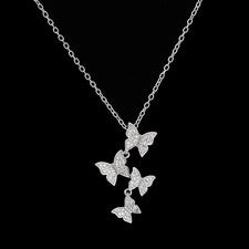 Collar colgante de plata de ley 925 con cristal mariposa para mujer joyería regalo
