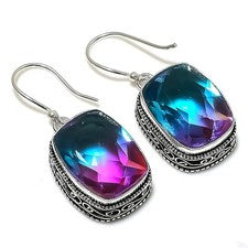 Pendiente de joyería de plata esterlina 925 con piedras preciosas de...