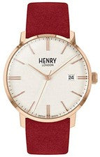 [Henry London] REGENCYSUEDE esfera blanca acero inoxidable cuarzo 40MM HL40-S...