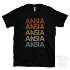 CAMISETA ANSIA ESTILO RETRO REPETIDO Hombre y Mujer Novedad Genial Nombre Regalo