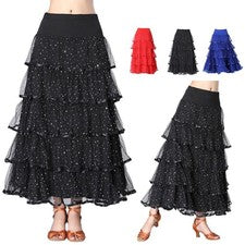 Vestido de baile de salón flamenco con falda ancha, vestido de baile del vientre para