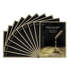 Máscara facial DR.G Royal Black Snail Ampolla Hojas 30 ml x 10 piezas Sin aranceles en EE. UU.