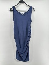 Vestido camiseta estilo camiseta Ginkana para mujer nuevo con etiquetas azul fruncido laterales M #2