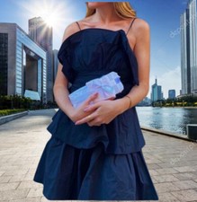 ZARA PRECIOSO MINI VESTIDO CON VOLANTES NEGRO TALLA S EDICIÓN LIMITADA