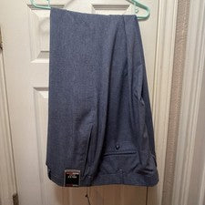 Pantalones inteligentes de viaje Roundtree Yorke 48x32 ajuste clásico frente plano azules nuevos con etiquetas