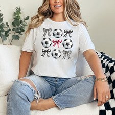 Camiseta con arco de fútbol para mujer hilada en anillo estilo mamá de fútbol regalo para ella