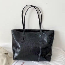 Bolso de Mano de Cuero Suave de Gran Capacidad para Mujer Estilo Coreano Informal Handba de Hombro