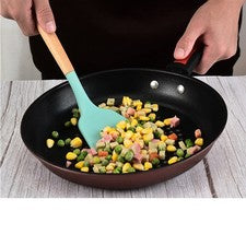 Juego de utensilios de cocina púrpura 12 piezas silicona colorido mango madera kit de cocina SG