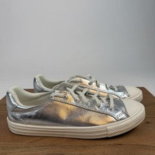 Nuevas Zapatillas informales bajas plateadas Converse CTAS Dainty Lucky OX para mujer talla 8 M nuevas en caja